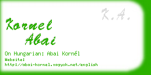 kornel abai business card